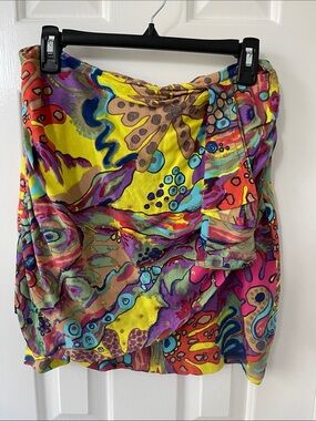 Bright Abstract Multicolor Printed Skirt